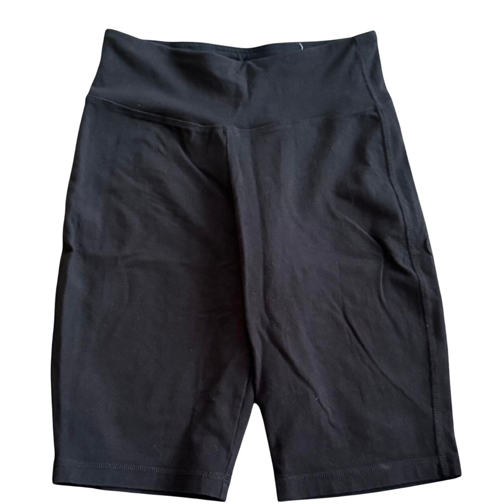 Marika Biker Shorts Women Size M Black Good High Rise Cotton Spandex MC512701